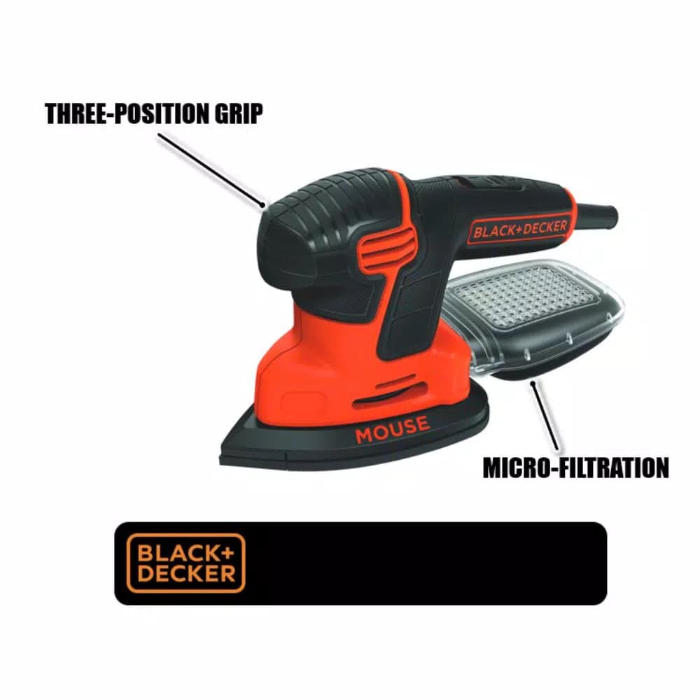 BLACK+DECKER BDEMS600 1.2 Amp Corded Detail Mouse Sander