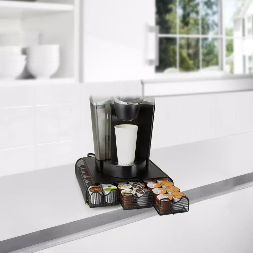 Mind Reader 36-Capacity Black Metal Mesh Coffee Pod Storage Drawer Organizer