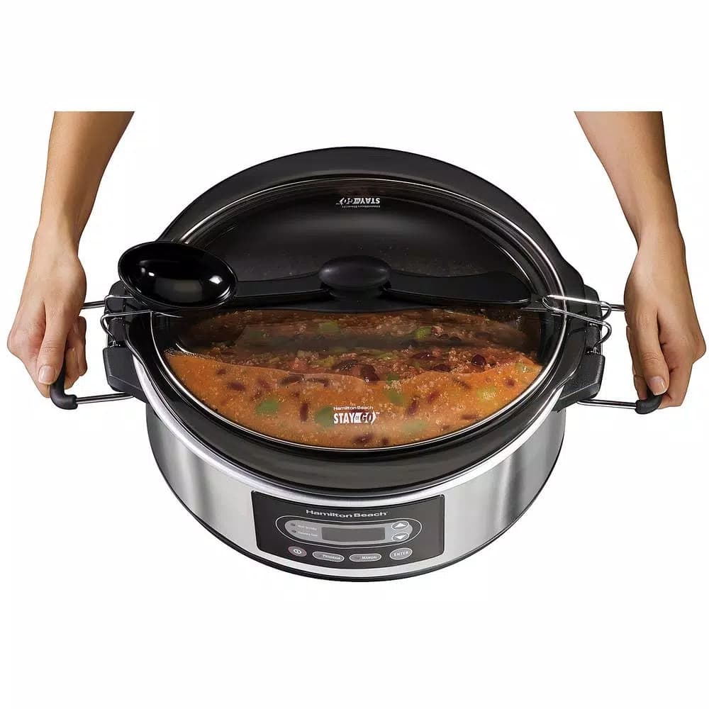Hamilton Beach Stay or Go 5 Qt. Stainless Steel Programmable Slow Cooker