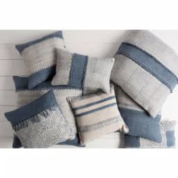 Artistic Weavers Culpeper Navy Blue Solid 100% Cotton 30 in. x 30 in. Square Throw Pillow thumbnail 2
