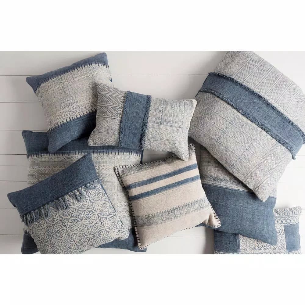 Artistic Weavers Culpeper Navy Blue Solid 100% Cotton 30 in. x 30 in. Square Throw Pillow