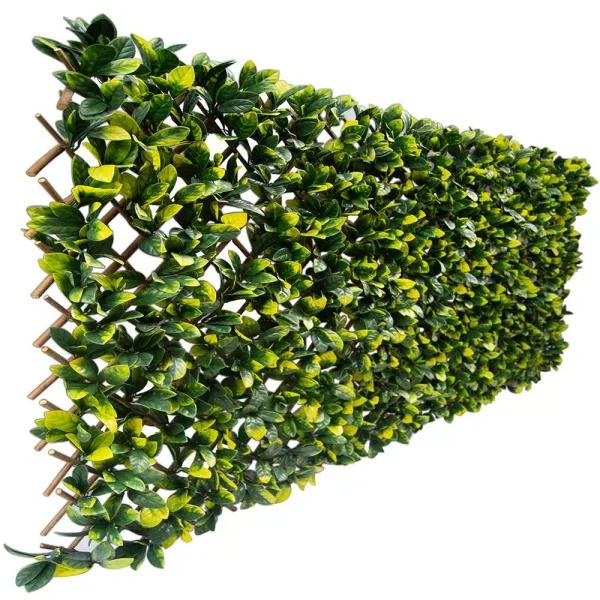 Greensmart Decor 40 in. x 80 in. Artificial Lemon Leaf Lattice Privacy Screen