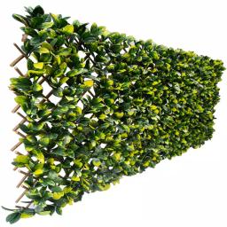Greensmart Decor 40 in. x 80 in. Artificial Lemon Leaf Lattice Privacy Screen thumbnail 1