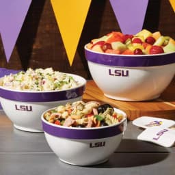 College Kitchen Collection LSU Tigers 3-Piece Nesting Party Bowl Set, Purple Melamine Serving Bowls thumbnail 2