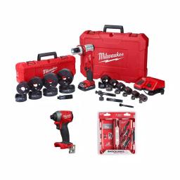 Milwaukee M18 FORCE LOGIC 6 Ton Cordless Knockout Tool Kit with Impact Driver & Step Bits thumbnail 1