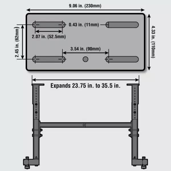 WEN Height and Length Adjustable Steel Lathe Stand, 225 lb. Capacity