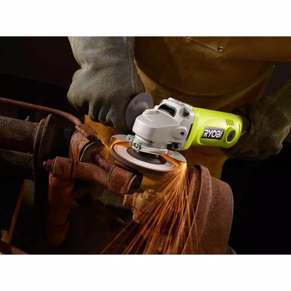 RYOBI 7.5 Amp 4.5 in. Corded Angle Grinder with GRIPZONE Technology
