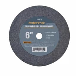 POWERTEC 6 in. x 3/4 in. x 1/2 in. 60 Grit Silicon Carbide Bench Grinding Wheel thumbnail 1