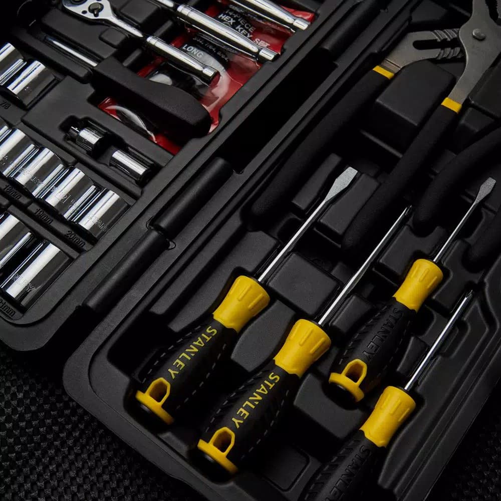 Stanley 170-Piece Mechanics Tool Set with Sockets, Wrenches, and Hand Tools