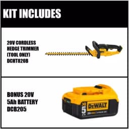 DEWALT 20V MAX Cordless 22 in. Hedge Trimmer with (1) 5.0 Ah Battery thumbnail 2
