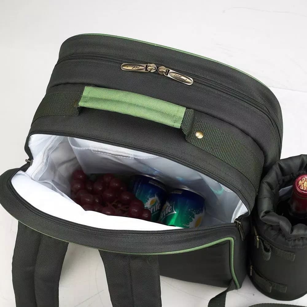 Unbranded Eco Collection Deluxe 4-Person Picnic Backpack with Blanket and Insulated Cooler Compartment