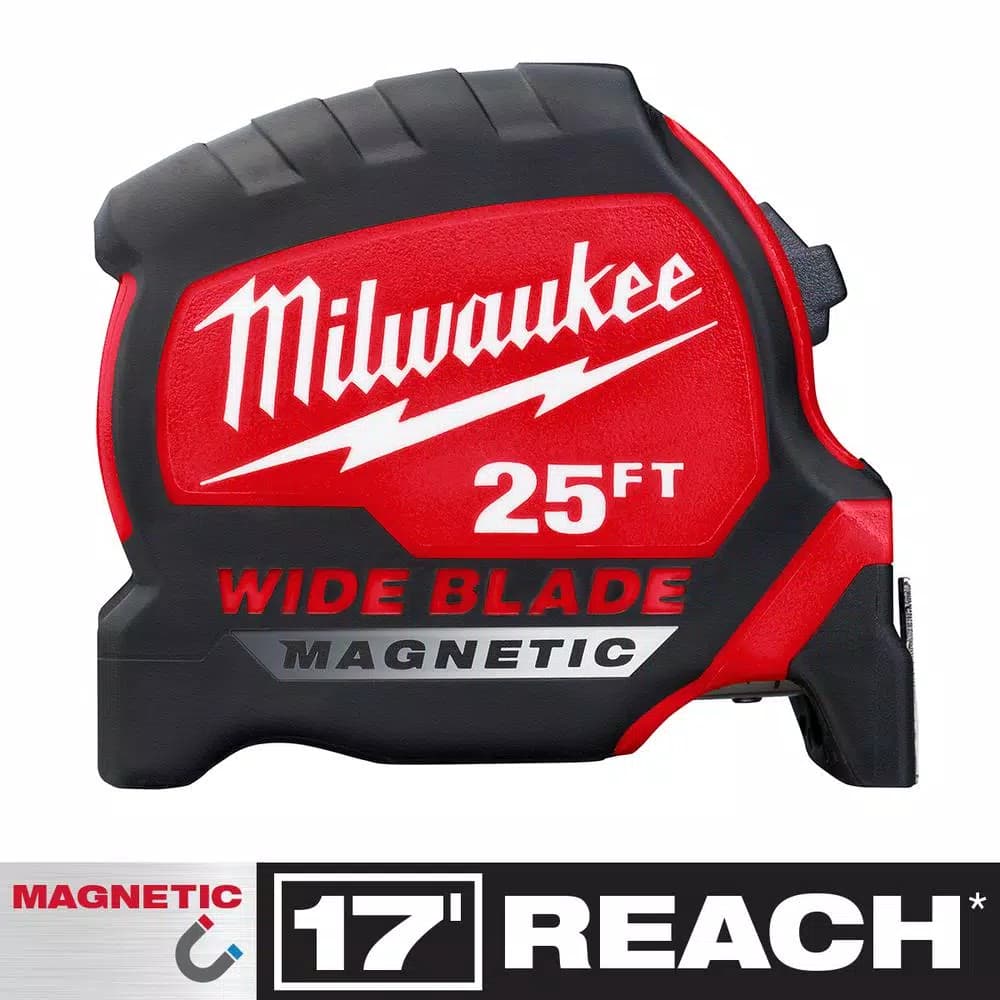 Milwaukee 25 ft. Wide Blade Magnetic Tape Measure with 17 ft. Reach