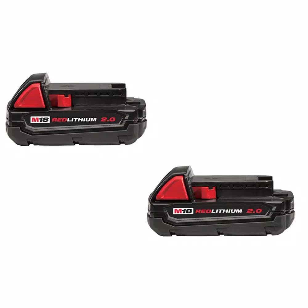 Milwaukee M18 REDLITHIUM 2.0 18V 2.0Ah Compact Lithium-Ion Battery Pack (2-Pack)