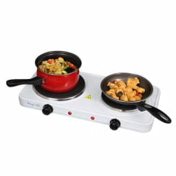 MegaChef 2-Burner Portable Electric Hot Plate Cooktop, 1700W, White thumbnail 7