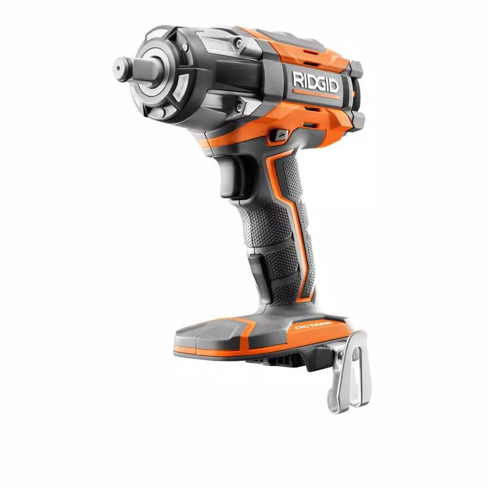 RIDGID 18V OCTANE Brushless 1/2 in. Cordless Impact Wrench (Tool Only) with Belt Clip