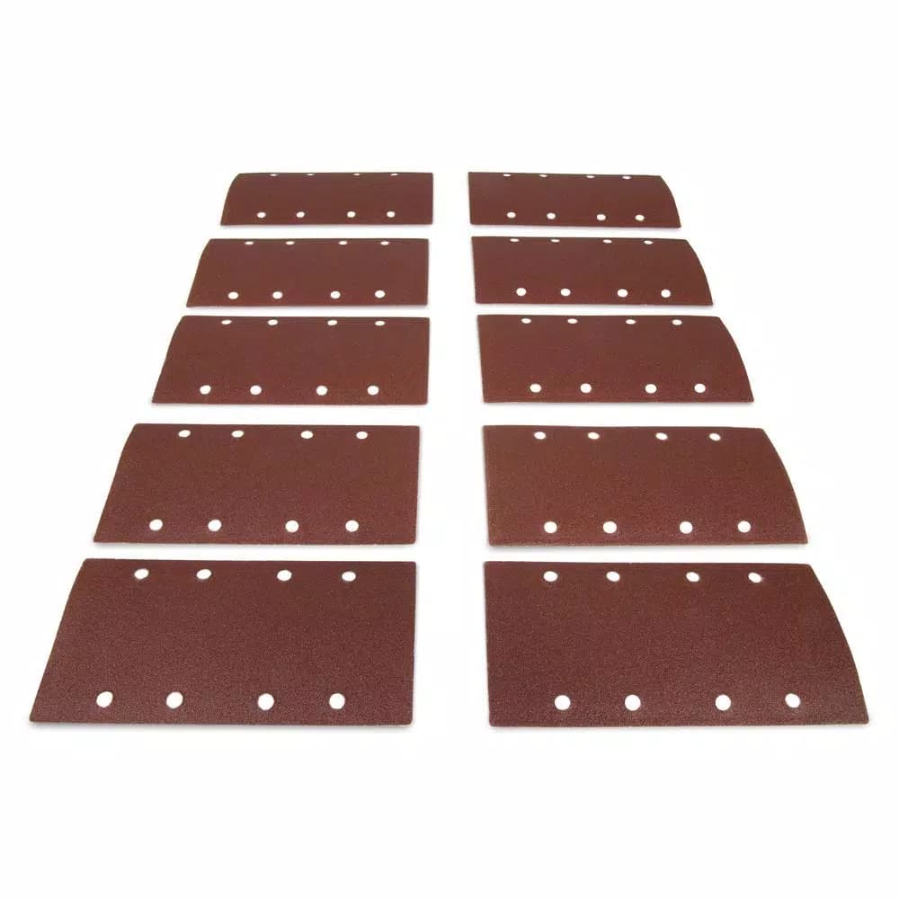 WEN 80-Grit Hook and Loop Sandpaper for 1/3 Sheet Sander, 10-Pack