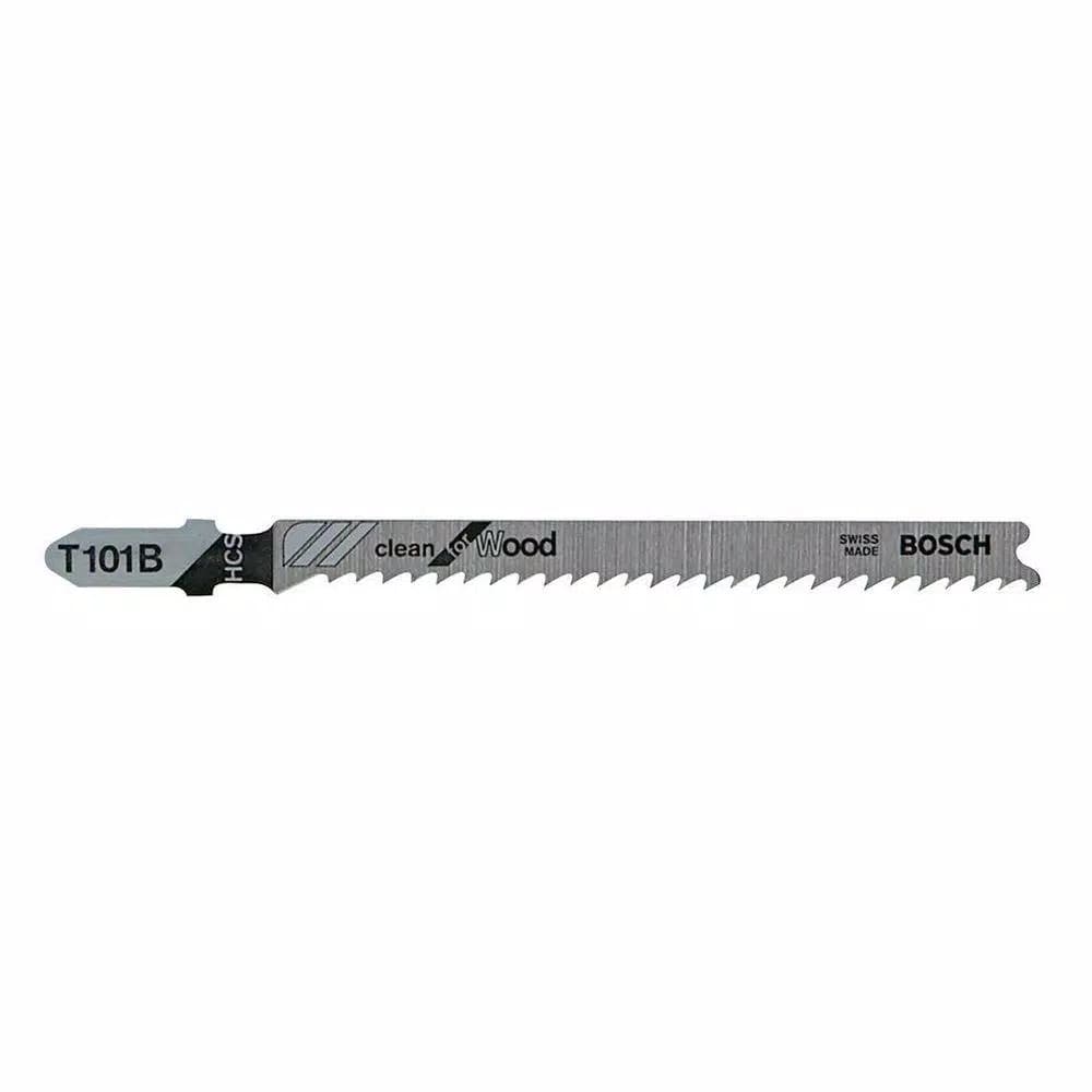 Bosch 4 in. 10 TPI High Carbon Steel T-Shank Jigsaw Blades for Wood (5-Pack)