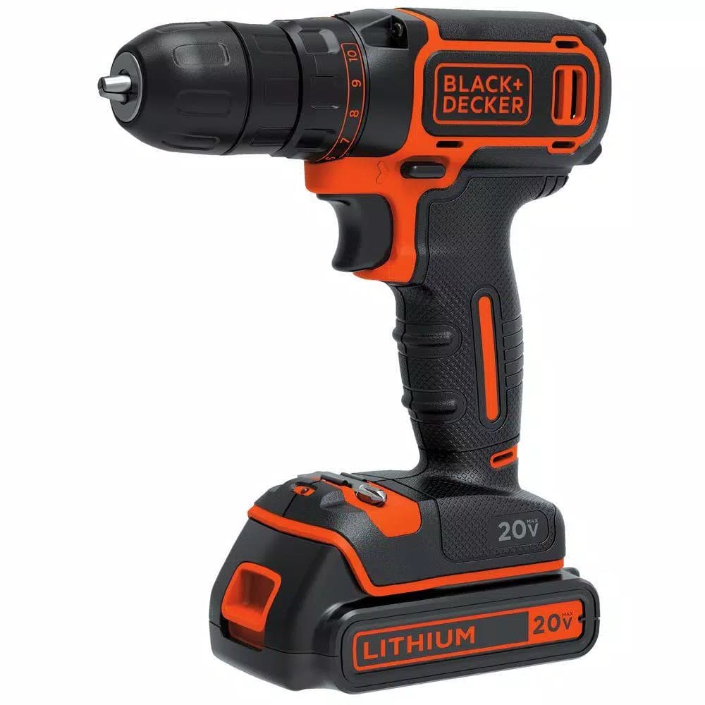 BLACK+DECKER 20V MAX Lithium-Ion Cordless 3/8 in. Drill/Driver Kit with 1.5 Ah Battery and Charger