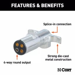 CURT 4-Way Round Trailer Side Connector Plug thumbnail 2