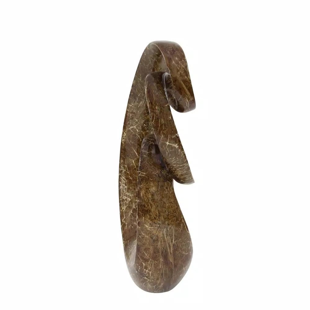 LITTON LANE 31 in. x 15 in. Abstract Polystone Sculpture with Brown Patina Finish