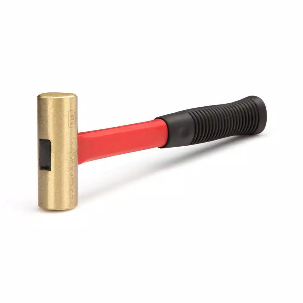 TEKTON 16 oz. Jacketed Fiberglass Brass Hammer, Non-Sparking Mallet