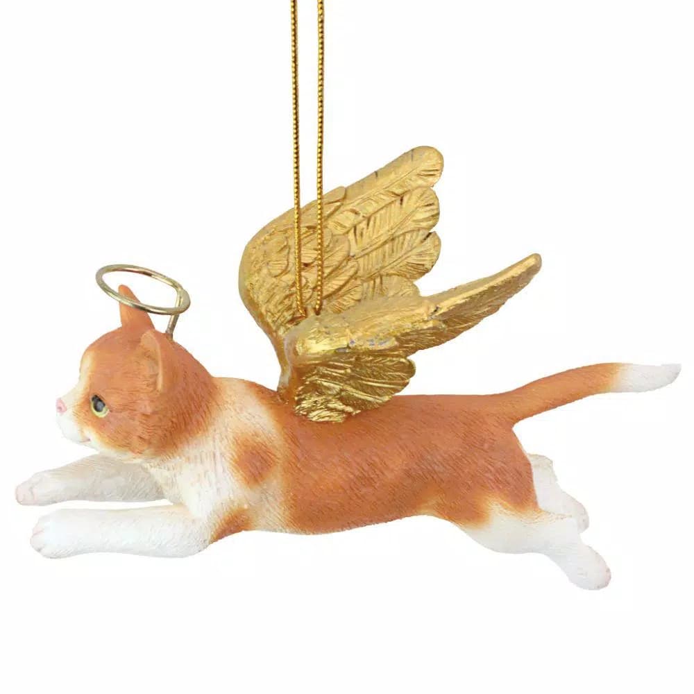 Design Toscano Orange Tabby Cat Angel Christmas Ornament