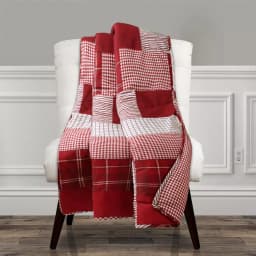 Lush Decor Greenville Red Reversible Plaid Throw Blanket, 100% Cotton, 50 x 60 in thumbnail 1