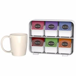 Mind Reader Clutch 6-Drawer White Tea Bag Holder and Organizer - Holds 90 Tea Bags thumbnail 5