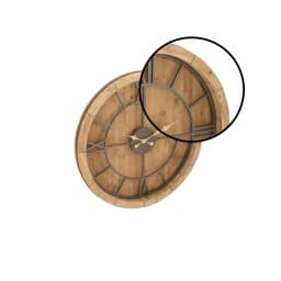LITTON LANE 40 in. Rustic Round Cypress Wood Wall Clock with Roman Numerals thumbnail 4