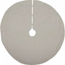 VHC Brands Ingrid 48 in. Ash Grey Farmhouse Christmas Tree Skirt with Appliqued Snowflakes thumbnail 2