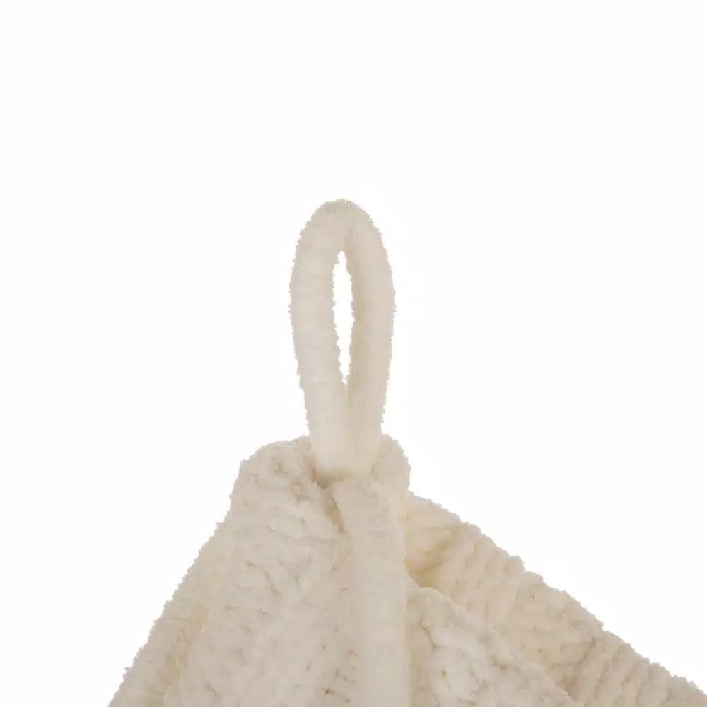 Glitzhome 22 in. White Knitted Acrylic Christmas Stockings with Pompoms (Set of 2)