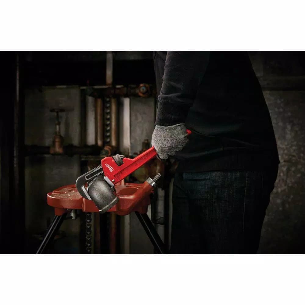 Milwaukee 12 in. Steel Pipe Wrench with Overbite Jaw Design