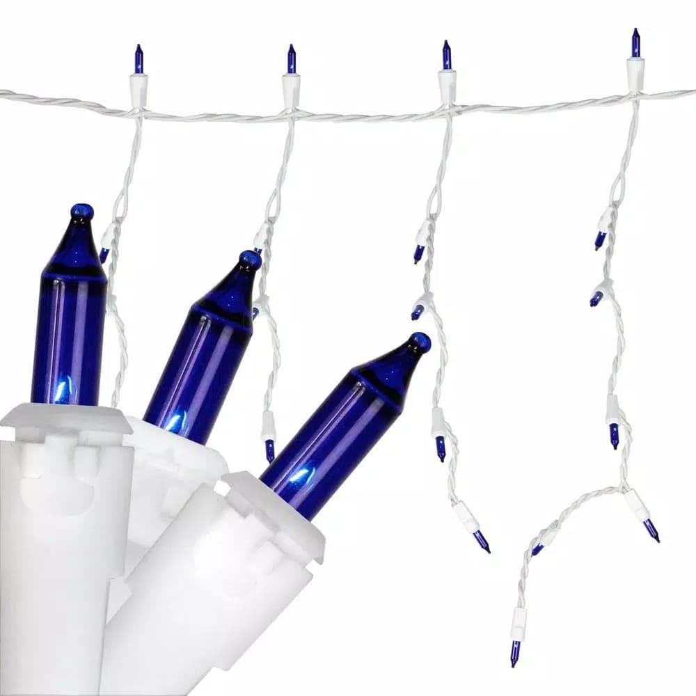 Northlight 150-Light Blue Mini Icicle Lights, 10 ft. White Wire, Indoor/Outdoor