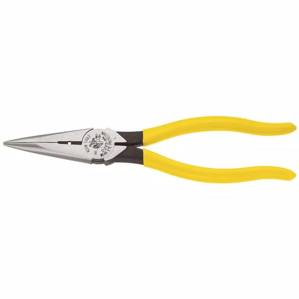 Klein Tools 8 in. Heavy Duty Long Nose Side Cutting Pliers for Wire Stripping