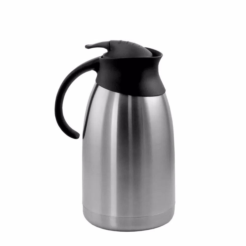 MegaChef 67.6 fl. oz. Stainless Steel Thermal Beverage Carafe with Black Lid