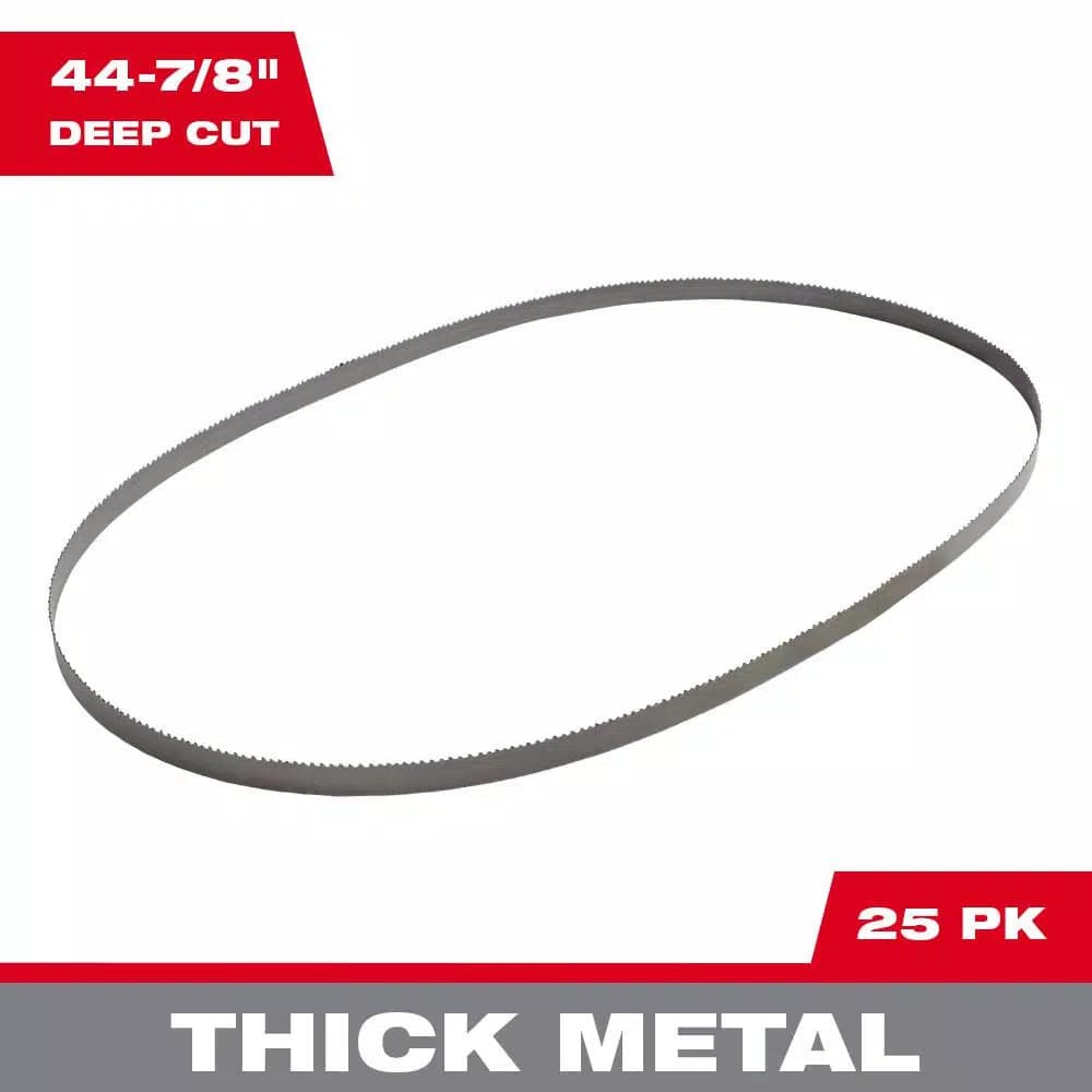 Milwaukee 44-7/8 in. 10/14 TPI Bi-Metal Deep Cut Portable Band Saw Blades, 25-Pack