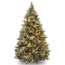 National Tree Company 7.5 ft. Carolina Pine Hinged Artificial Christmas Tree with 1000 Clear Lights and Flocked Cones thumbnail 1