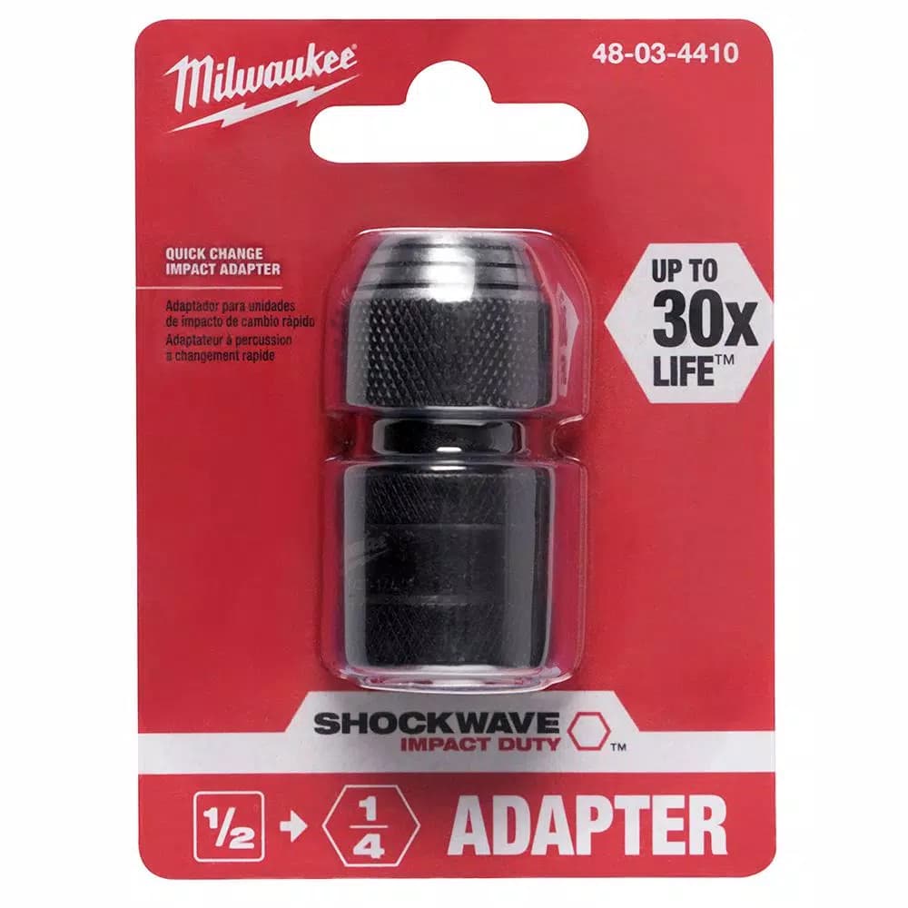 Milwaukee SHOCKWAVE 1/2 in. Square to 1/4 in. Hex Impact Socket Adapter