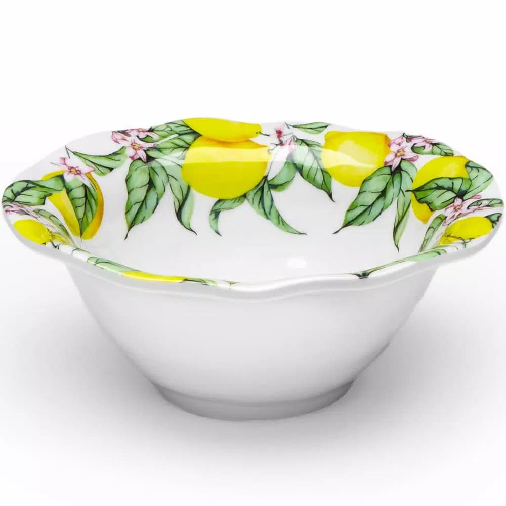 Q Squared Limonata 4-Piece Yellow Melamine Dip Bowl Set, Shatterproof Serving Bowls
