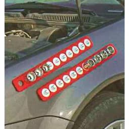 Triton Products MagClip 1/2 in. Drive Magnetic Socket Holder Strip with 10 Interchangeable Pegs, Red thumbnail 2