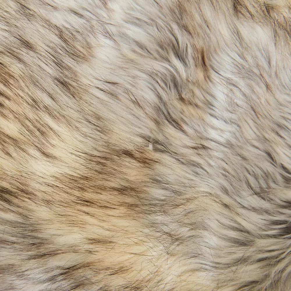 Best Home Fashion Kitt Fox Faux Fur Throw Blanket, 54 in. x 36 in., Grey and Ivory
