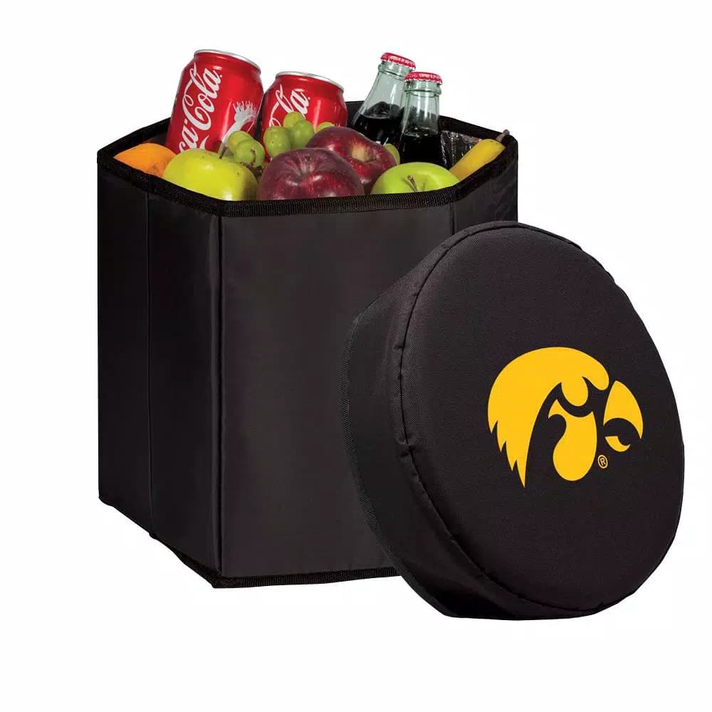 Picnic Time Lowa Hawkeyes Black Bongo 12 Qt. Collapsible Soft-Side Cooler