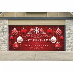 My Door Decor Red Ornaments in Snow Christmas Garage Door Mural, 7 ft. x 16 ft. thumbnail 2