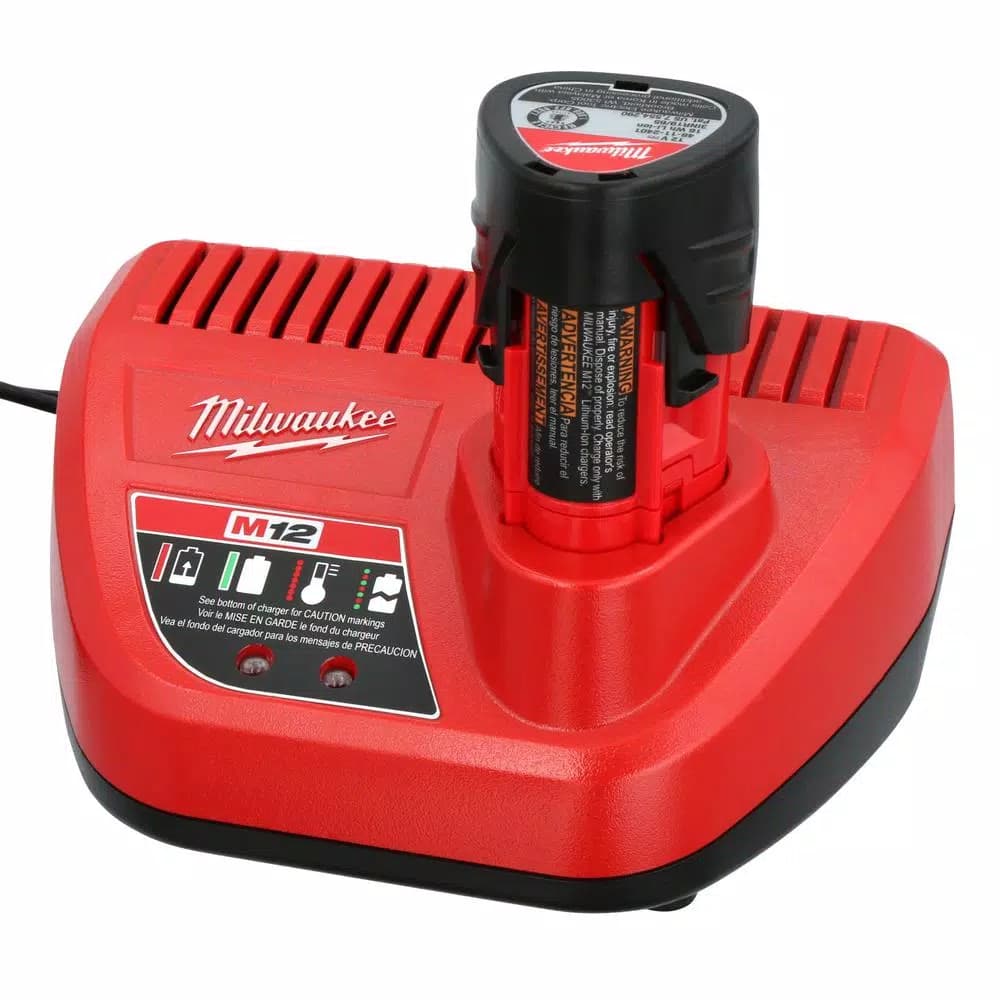 Milwaukee M12 12V Lithium-Ion Cordless 3/8 in. Right-Angle Drill/Driver Kit with 1.5Ah Battery, Charger & Bag