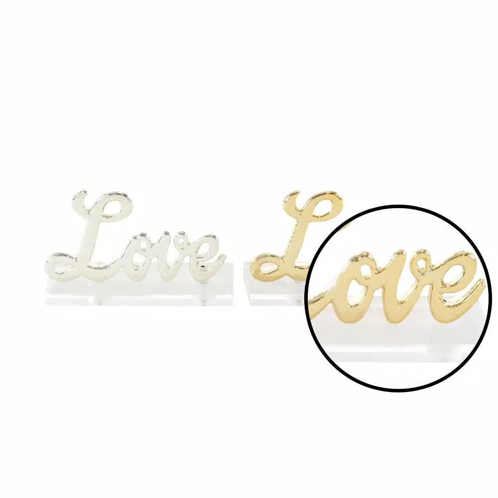 LITTON LANE Modern Gold and Silver Aluminum "Love" Letter Cut-Outs, Set of 2