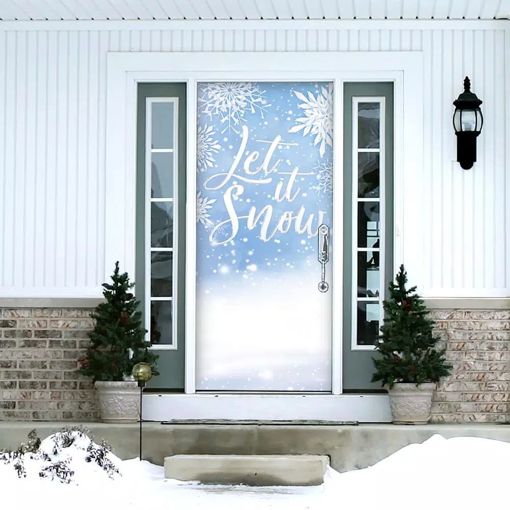 My Door Decor Let It Snow Christmas Front Door Mural Sign, 36 in. x 80 in.