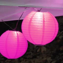 LUMABASE 10 in. 10-Light Fuchsia Paper Lantern String Lights, 30 ft. Warm Incandescent thumbnail 3