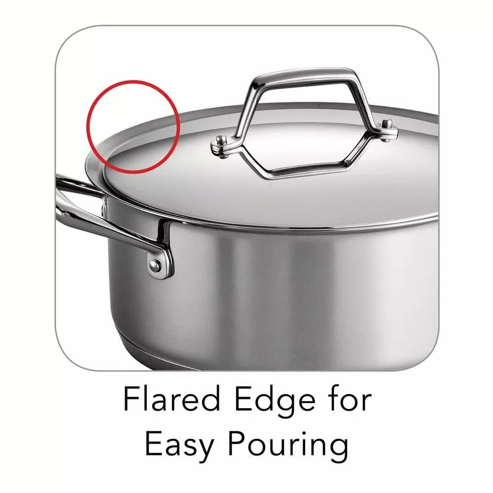 Tramontina Gourmet 18/10 Stainless Steel Prima 6 Qt. Sauce Pot with Lid