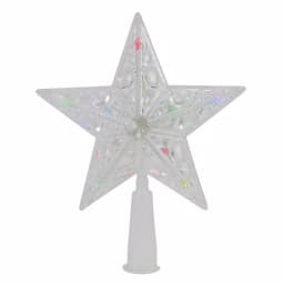 Northlight 6 in. Clear Crystal Jeweled Star LED Christmas Tree Topper with Multi-Color Lights thumbnail 2