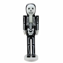 Northlight 14 in. Black and White Skeleton Wooden Halloween Nutcracker Standing Decor thumbnail 1